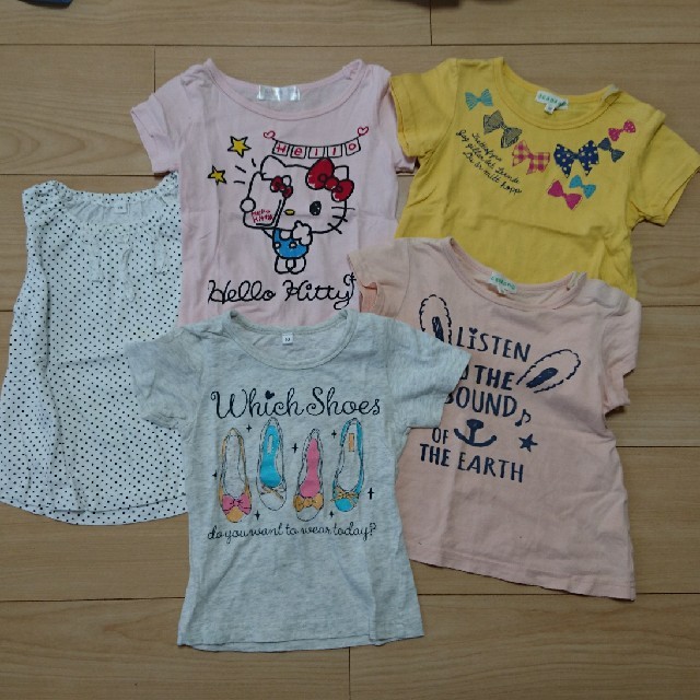 3can4on(サンカンシオン)の3can4on他 女の子 半袖 Tシャツ5 点セット キッズ/ベビー/マタニティのキッズ服女の子用(90cm~)(Tシャツ/カットソー)の商品写真