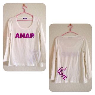 アナップ(ANAP)のロングTシャツ ( WHITE )(Tシャツ(長袖/七分))