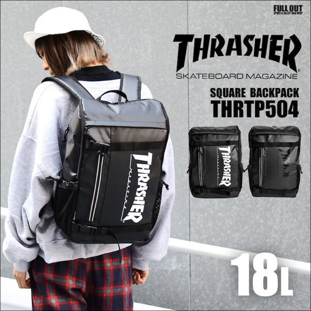 THRASHER(スラッシャー)の☆完売品 THRASHER スラッシャー リュック THRTP504 BK/WH メンズのバッグ(バッグパック/リュック)の商品写真