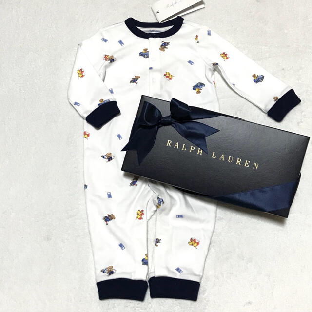 Ralph Lauren(ラルフローレン)の新品✨BABY BOY カバーオール 6M/70 & コットンTシャツ 140 キッズ/ベビー/マタニティのベビー服(~85cm)(カバーオール)の商品写真