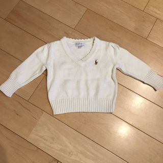 ラルフローレン(Ralph Lauren)のラルフローレンベビー長袖ニットセーター女の子ワンポイント刺繍3M60㎝(その他)