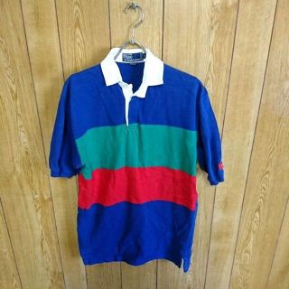 ポロラルフローレン(POLO RALPH LAUREN)のUS古着 ラルフローレン 太ボーダー ポロシャツ S(ポロシャツ)