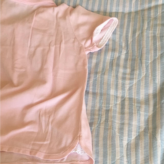 POU DOU DOU(プードゥドゥ)のPOU DOU DOUプードゥードゥー★レース付ピンク半袖ポロシャツ レディースのトップス(ポロシャツ)の商品写真