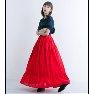 メルロー(merlot)の新品 メルロー  フリルミモレスカート1077(ロングスカート)