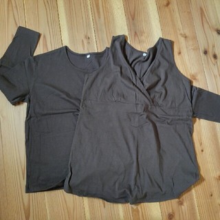 ムジルシリョウヒン(MUJI (無印良品))の（未使用）無印良品　マタニティTシャツ　長袖　重ね着　綿100%(マタニティウェア)