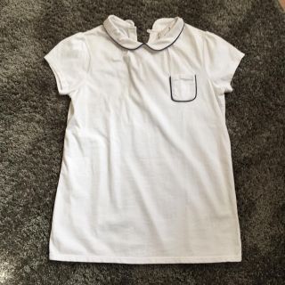 ジャカディ(Jacadi)のi&iさん専用  jacadi  清楚な白いシャツ ネイビーワンピースのセットで(Tシャツ/カットソー)