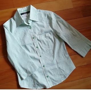 マックスマーラ(Max Mara)のマックスマーラ　爽やかなグリーンストライプが素敵なシャツ　サイズ M一度着用のみ(シャツ/ブラウス(長袖/七分))