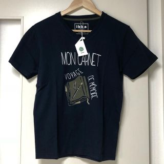 イッカ(ikka)の＊＊IKKA ｲｯｶ デザイン Tシャツ ネイビー Ｓ＊＊未使用!(Tシャツ(半袖/袖なし))