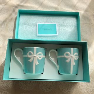 ティファニー(Tiffany & Co.)の値下:ティファニー ブルーリボン マグカップ ペア 未使用品(グラス/カップ)