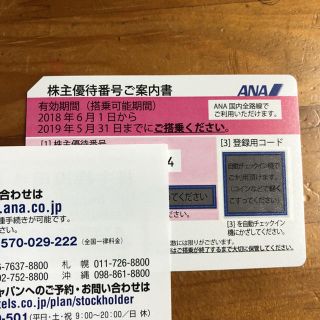 エーエヌエー(ゼンニッポンクウユ)(ANA(全日本空輸))のANA 株主優待番号 案内所 ピンク ☆追跡ありで安心発送(航空券)