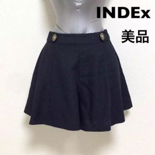 インデックス(INDEX)の【INDEx、美品】ネイビー、キュロットスカート(ミニスカート)