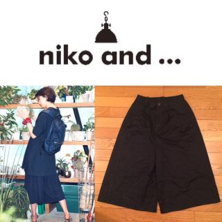 ニコアンド(niko and...)の【niko and...】♡ガウチョパンツ（ネイビー）(カジュアルパンツ)