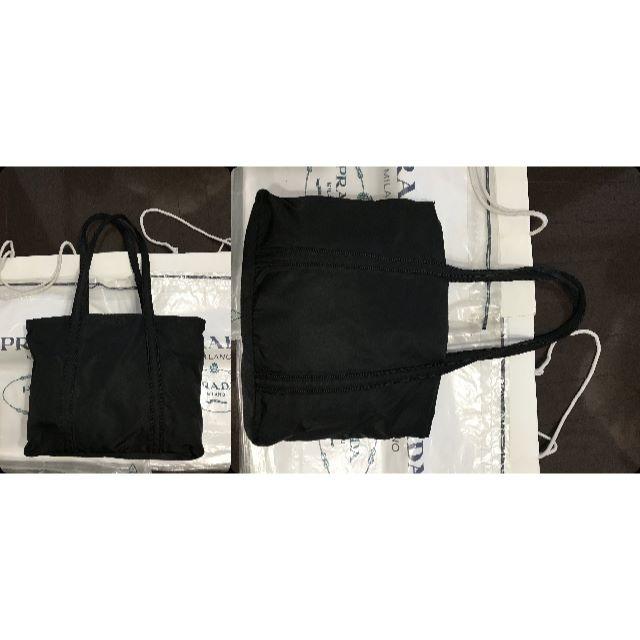 PRADA(プラダ)の●12万ＰＲＡＤＡプラダ黒ショルダーバッグ３層ビジネスＯＫロゴ刺繍「大」●美品 レディースのバッグ(ショルダーバッグ)の商品写真