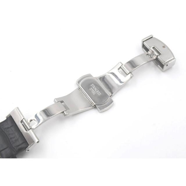 腕時計 着替え Dバックル シルバー レザー ウォッチ ベルト 19mm 黒 メンズの時計(レザーベルト)の商品写真