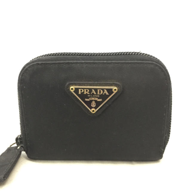 PRADA - PRADA プラダ 黒ナイロン 小銭入れ コインケース ジッピー