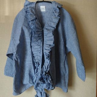 ネストローブ(nest Robe)のGauze#(ガーゼ)/コットンリネン千鳥チェックフリルブラウス未使用(シャツ/ブラウス(長袖/七分))