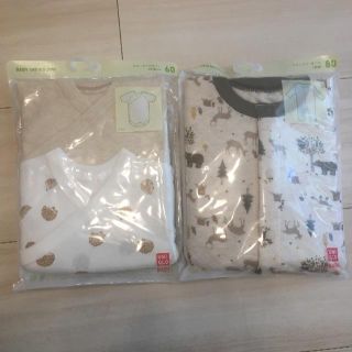 ユニクロ(UNIQLO)の→ai様専用→クルーネックボディ 半袖 2P(ロンパース)