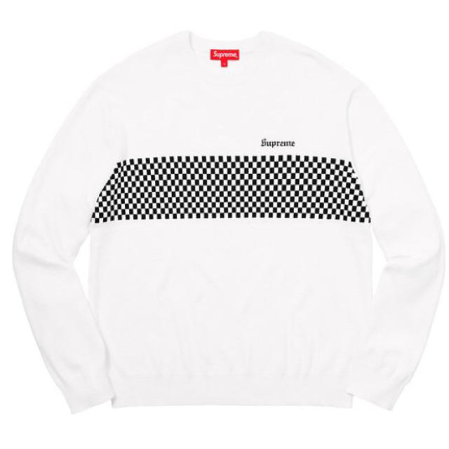 Supreme(シュプリーム)のCheckered panel crewneck sweater  Mサイズ❗️ メンズのトップス(ニット/セーター)の商品写真