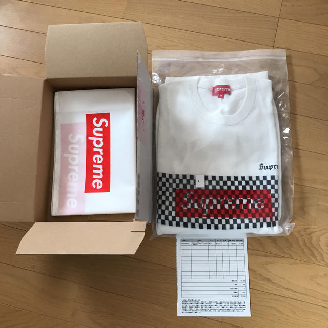 Supreme(シュプリーム)のCheckered panel crewneck sweater  Mサイズ❗️ メンズのトップス(ニット/セーター)の商品写真