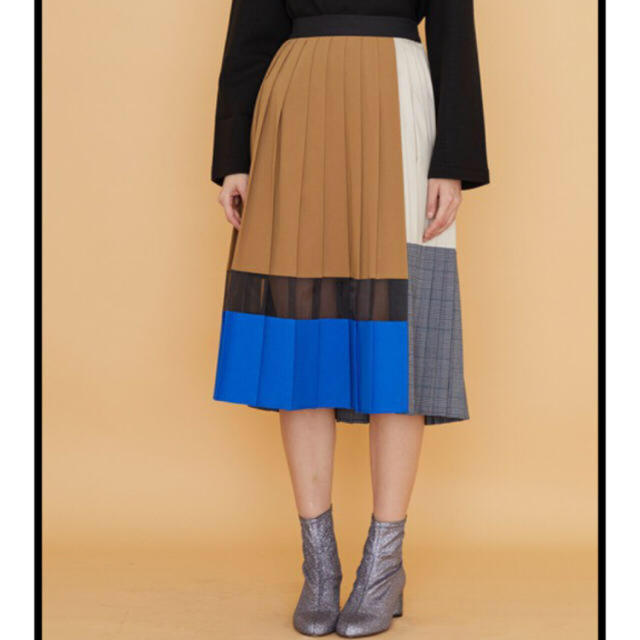 STUDIOUS(ステュディオス)のUNITED TOKYO カラーブロックプリーツスカート レディースのスカート(ひざ丈スカート)の商品写真
