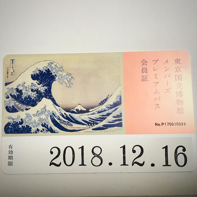 東京国立博物館 プレミアムパス 1枚 チケットの施設利用券(美術館/博物館)の商品写真