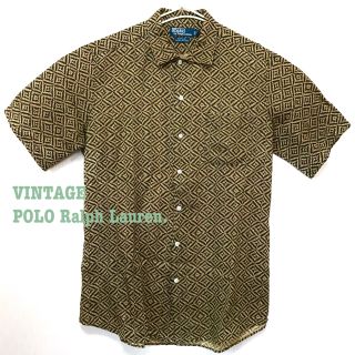 ポロラルフローレン(POLO RALPH LAUREN)のL相当 ビンテージ ラルフローレン 総柄 シルクシャツ 半袖 M(シャツ)