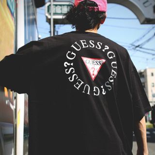 ゲス(GUESS)のGUESS スーパービッグシルエット サークルロゴ 半袖Tシャツ L(Tシャツ/カットソー(半袖/袖なし))