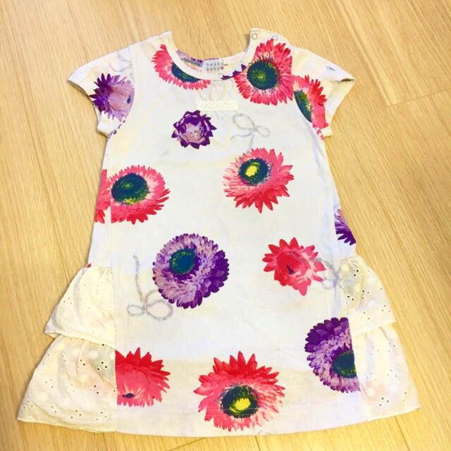 hakka baby(ハッカベビー)の最終値下げ★新品 HAKKABABY花柄ワンピース キッズ/ベビー/マタニティのキッズ服女の子用(90cm~)(ワンピース)の商品写真