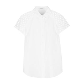 カルヴェン(CARVEN)のcarven コットンポプリンシャツ　ホワイト(シャツ/ブラウス(半袖/袖なし))