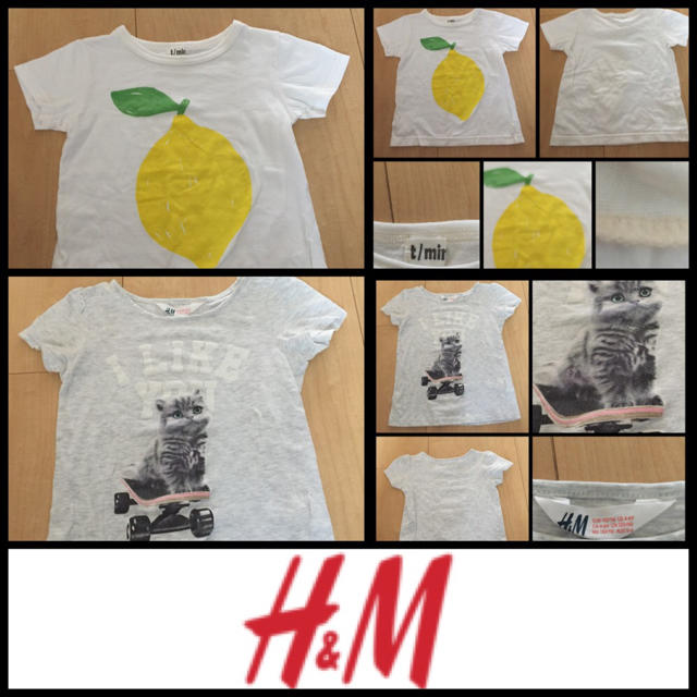 H&M(エイチアンドエム)の【おまけ付☆】♡ H&M Tシャツ ライトグレー 110cm ♡ キッズ/ベビー/マタニティのキッズ服女の子用(90cm~)(Tシャツ/カットソー)の商品写真