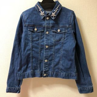 トッコ(tocco)のトッコ♡襟元ビジュー付きデニムジャケット(Gジャン/デニムジャケット)