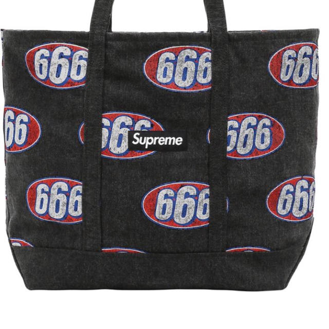 美品 Supreme 17SS 666 Denim Tote Black 美品 Supreme 17SS 666 Denim Tote Black