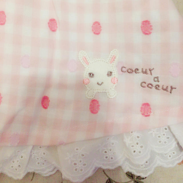 coeur a coeur(クーラクール)のcoeur a coeur ギンガムチェックワンピース ピンク キッズ/ベビー/マタニティのベビー服(~85cm)(ワンピース)の商品写真