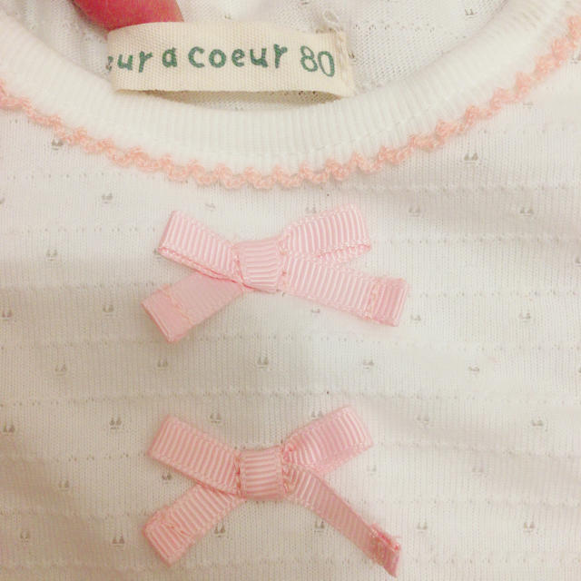 coeur a coeur(クーラクール)のcoeur a coeur ギンガムチェックワンピース ピンク キッズ/ベビー/マタニティのベビー服(~85cm)(ワンピース)の商品写真