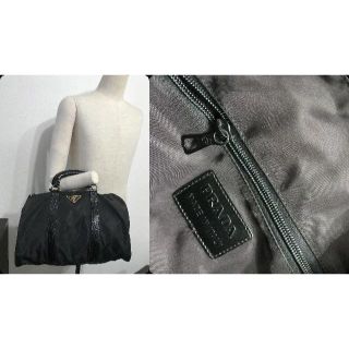 プラダ(PRADA)の●16万プラダ鍵希少ＳＴ．ＣＯＣＣＯクロコ型押しボストンバッグ黒GOLD★黒良美(ボストンバッグ)