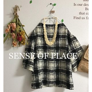 センスオブプレイスバイアーバンリサーチ(SENSE OF PLACE by URBAN RESEARCH)の☆SENSE OF PLACE☆モックネックチェックトップス(カットソー(半袖/袖なし))