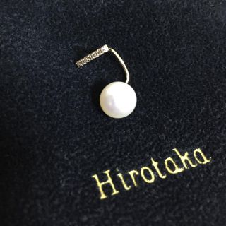 【hirotaka】ショートバー ダイヤモンド ピアス / パールキャッチ