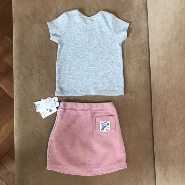 MARKEY'S(マーキーズ)のプチマイン半袖リブTシャツ&マーキーズピンクスカート キッズ/ベビー/マタニティのキッズ服女の子用(90cm~)(Tシャツ/カットソー)の商品写真