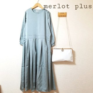 メルロー(merlot)の今季新作＊メルロー お出掛けワンピ ブルーグリーン(ロングワンピース/マキシワンピース)