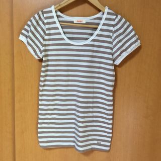 フェリシモ(FELISSIMO)の真夏さま専用 最終値下げ！ nusy パフスリーブボーダーtee (Tシャツ(半袖/袖なし))