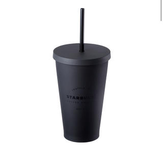 スターバックスコーヒー(Starbucks Coffee)の韓国限定スターバックスのマット ブラック フラット コールドカップ(タンブラー)