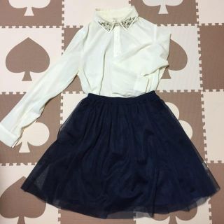 サルース(salus)のシフォンスカート★(ひざ丈スカート)