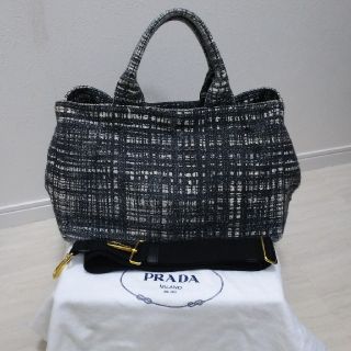 プラダ(PRADA)の【再特価！中古】プラダ  ツィードカナパ⭐️(ハンドバッグ)