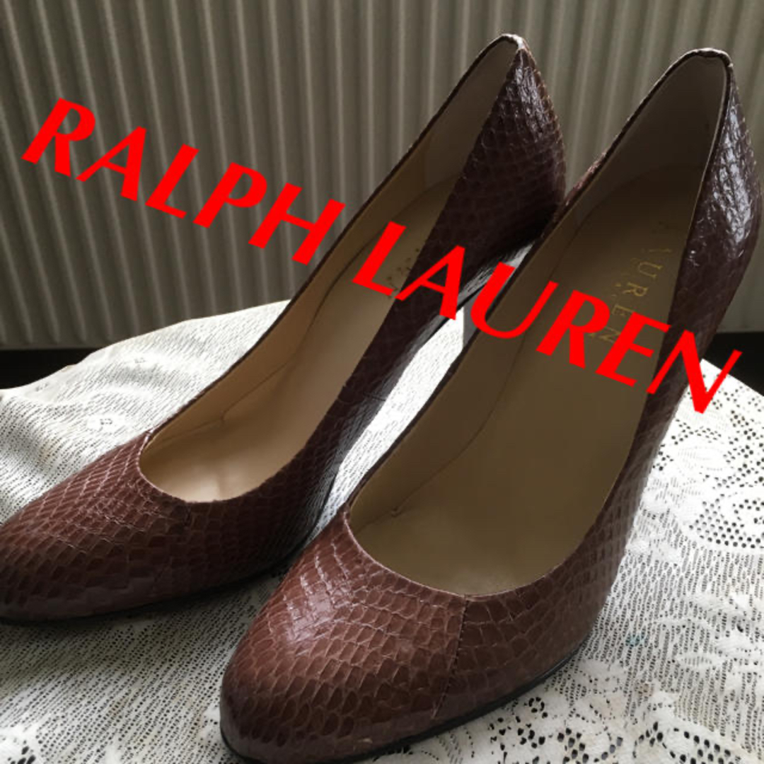 Ralph Lauren(ラルフローレン)のラルフローレン パンプス 茶 爬虫類革 未使用 S 美品 レディースの靴/シューズ(ハイヒール/パンプス)の商品写真