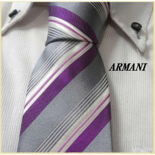 アルマーニ コレツィオーニ(ARMANI COLLEZIONI)の美品★アルマーニ★ARMANI★高級シルクネクタイ★大人気レジメンタル★(ネクタイ)