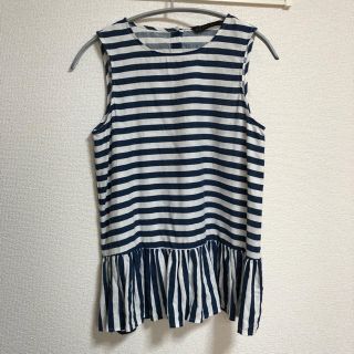 ザラ(ZARA)のザラ ボーダー リネントップス  (シャツ/ブラウス(半袖/袖なし))