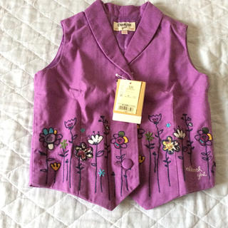 オシュコシュ(OshKosh)のベスト 120 刺繍入り 花柄 紫(ジャケット/上着)