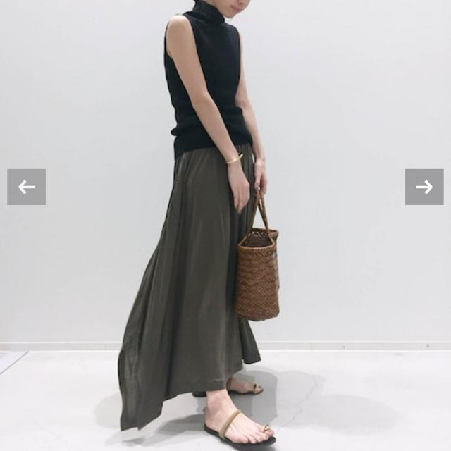 L'Appartement DEUXIEME CLASSE(アパルトモンドゥーズィエムクラス)のアパルトモン Jersey Gather Skirt  カーキ36 レディースのスカート(ロングスカート)の商品写真