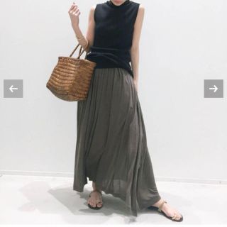 アパルトモンドゥーズィエムクラス(L'Appartement DEUXIEME CLASSE)のアパルトモン Jersey Gather Skirt  カーキ36(ロングスカート)