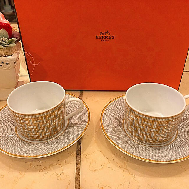 エルメス(HERMES)モザイク ヴァンキャトル カップ&ソーサー ペア 日本 ...